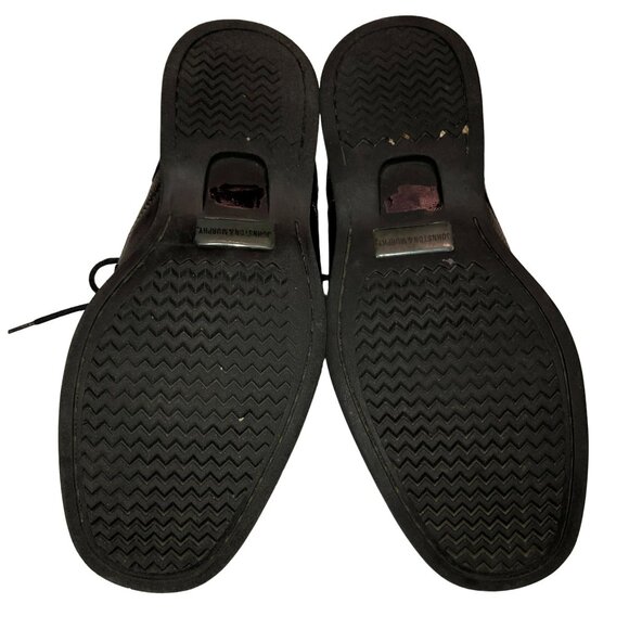 JOHNSTON & MURPHY BLACK LEATHER SHOES SIZE 9M SCHULER BICYCLE LACE UP MENS - Picture 4 of 6